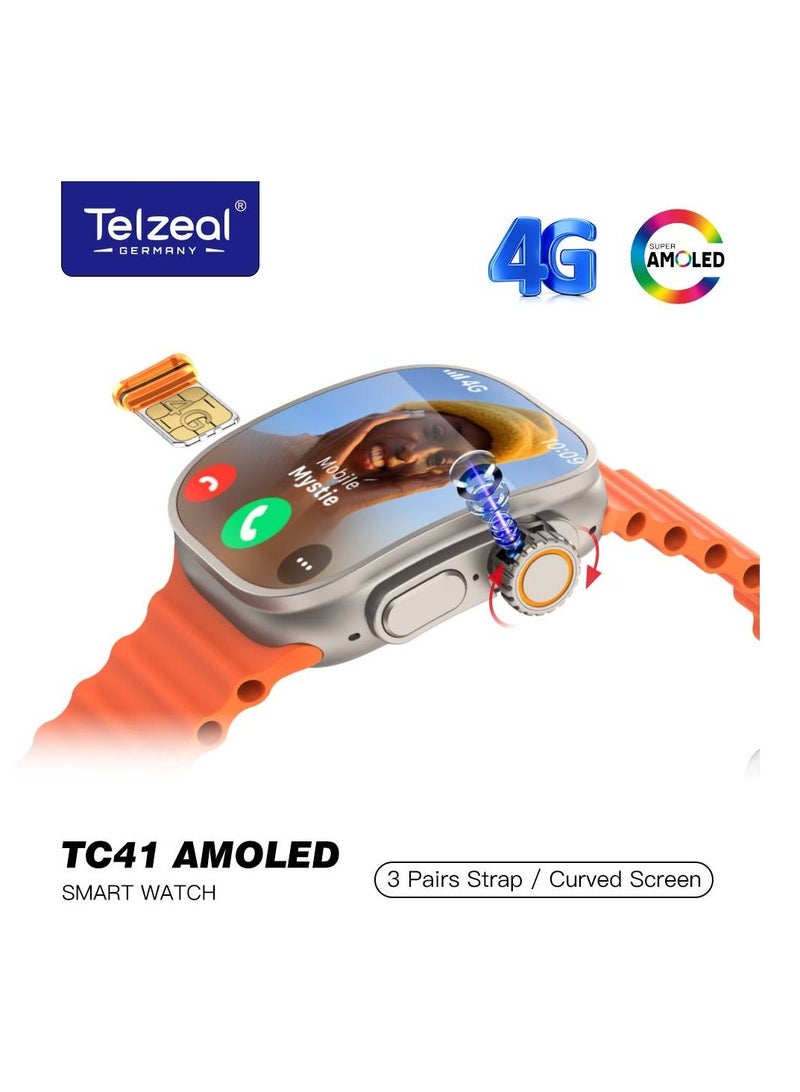 Telzeal Smart Watch TC41 4G Sim Curved Screen - Image 1